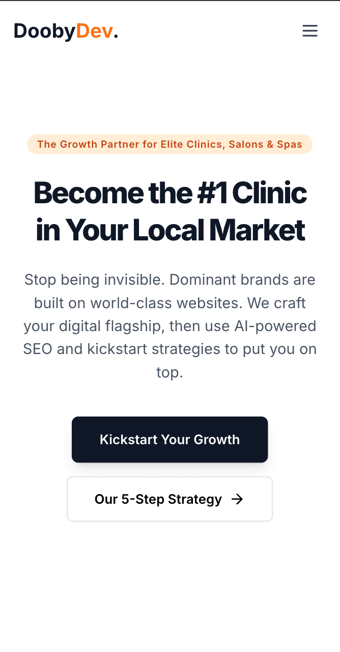 Website design for a bold modern brand